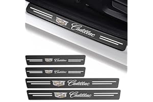 MIGUOER Car Door Sill Protector for Cadillac Car Door sill Guards Carbon Fiber Car Door Sill Edge Protector Stickers(Black)