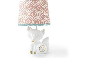 Levtex Baby - Fiona Table Lamp - Spindle Base with Pink Rosette Shade - Nursery Lamp - Base and Shade - Pink, Teal, White - Nursery Accessories - Measurements: 22 in. high and 6 in. Diameter