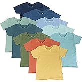 HonestBaby Unisex-Baby 5-Pack Short Sleeve T-Shirts 100% Organic Cotton Baby, Toddler, Little Kid, Boy, Girl, Unisex