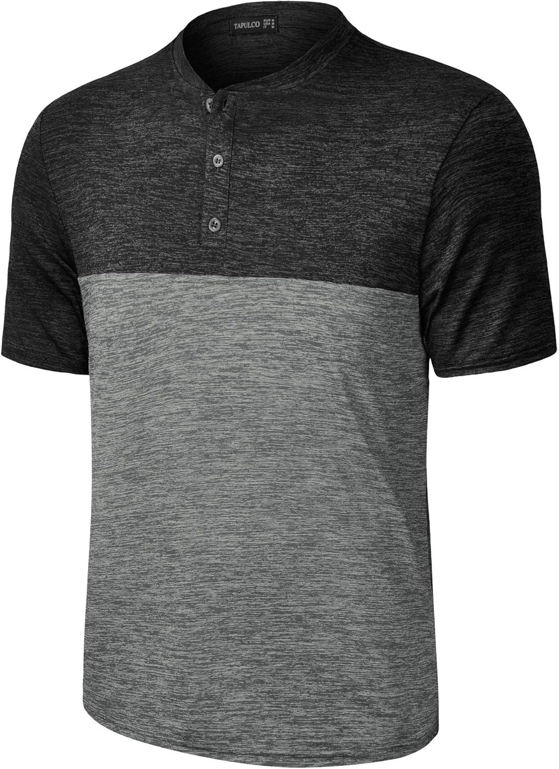 TAPULCO Mens Collarless Golf Shirts Short Sleeve Dry Fit