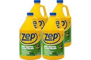 Zep Commercial High-Traffic Floor Polish, 4-1 Gallon Bottles, Professional Grade Floor Finish For a Range Of Hard Floor Surfaces (ZUHTFF128)