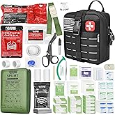 Advanced Trauma First Aid Kit - Emergency Camping Gear with Tourniquet Kit, Compression Bandage, 36" Splint | Portable Survival Gear for Outdoor, Home, Camping- Gift for Husband Dad and Wife-Black