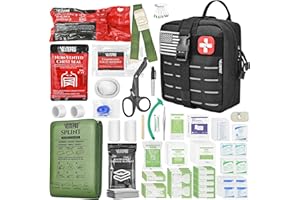 VLITEPRO Advanced Trauma First Aid Kit - Emergency Camping Gear with Tourniquet Kit, Compression Bandage, 36" Splint | Portable Survival Gear for Outdoor, Home, Camping- Gift for Husband Dad and Wife-Black