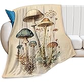 Mushroom Blanket Mushrooms Throw Blankets Plush Cozy Flannel Fleece Ultra Soft Fuzzy Party Blanket Gifts for Girls Women Kids Adult 50"X40"