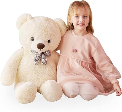 IKASA Giant Teddy Bear 78cm White Soft Plush Toy EN71 ASTM Safe Gift