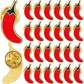 Hoteam Chili Pepper Pins Bulk Set Red Chili Enamel Pins Brooches Party Supplies Hot Spicy Pepper Festival Accessories for Clothes Hats Jackets Backpacks DIY Suitable for Men Women Adults Gift
