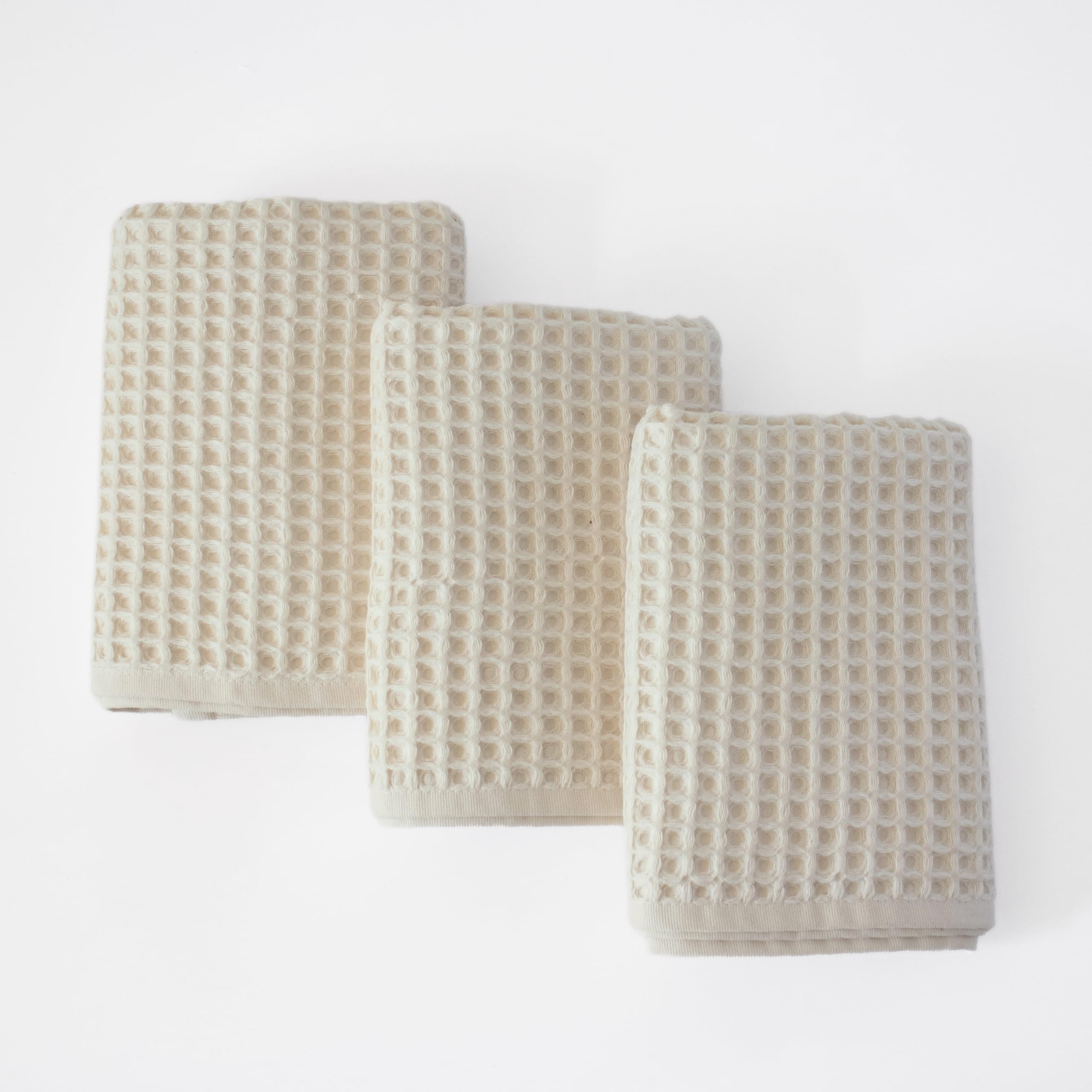Photo 1 of PÜSKÜL Waffle Kitchen Towels - Premium 100% Turkish Organic Cotton Ultra Soft Quick Dry Absorbent Lint Free Hand Dish Towel 32X16 Inches (3, Natural Beige)