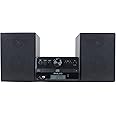 Philco Stereo Shelf Systems Tray Loading CD Player with Digital FM Radio, Bluetooth Streaming, Remote Control in Black | LCD Display | 3.5mm Headphone Jack | MP3 & AUX Port Compatible