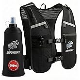 Running Vest with 500ml Water Bottle – Lightweight Reflective Hydration Vest for Men & Women, Adjustable Fit, Breathable Mesh, Secure Phone & Gel Pockets