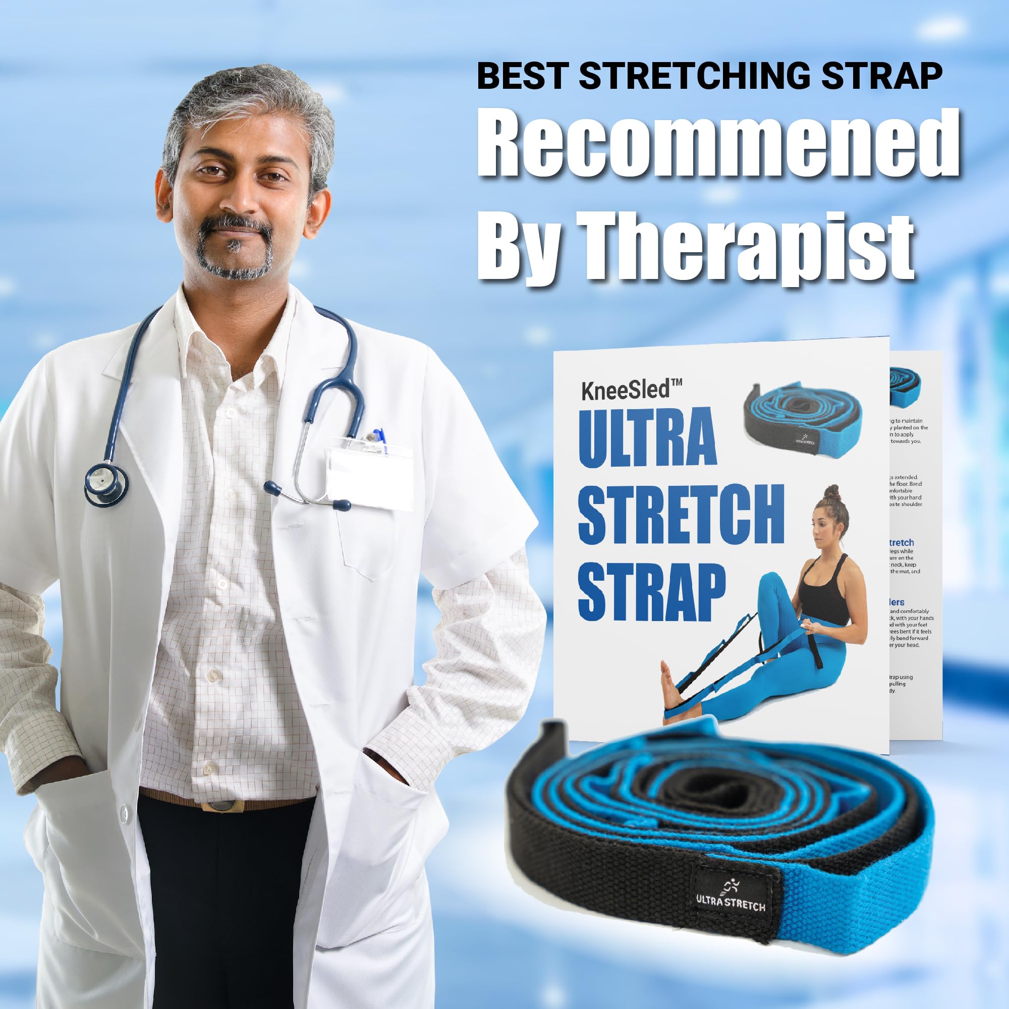 KneeSled? Ultra Stretch Strap Best Choice for Physical Therapy U.S.A.
