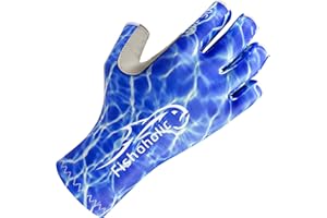 Fishoholic UPF50+ Fingerless Fishing Gloves - Sticky Grip Sun Protection Glove - Kayaking Paddling or Rowing
