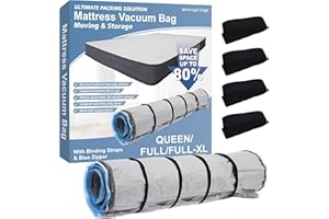 Queen/Full/Full-XL Foam Mattress Vacuum Bag with Blue Zipper