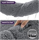 DEXI Bath Mat 60 x 110 cm Grey Microfiber Non-Slip Machine Washable Rug view 7