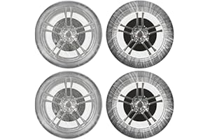 DaisyInner 100 Pcs Disposable Car Tire Covers Plastic Waterproof Tire Wheel Protector for Car Truck SUV Trailer Camper Universal Covering