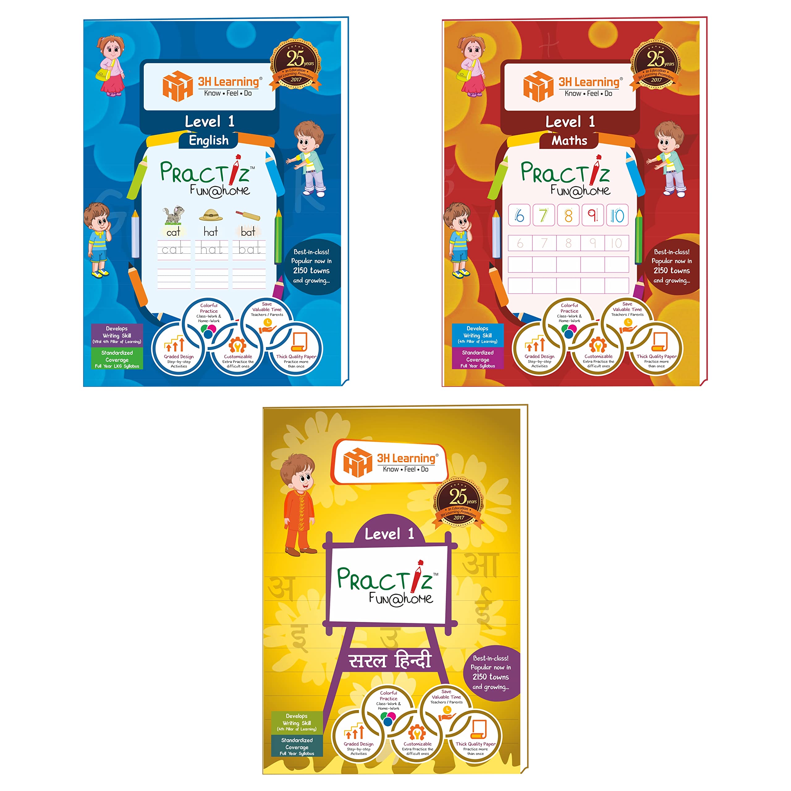 buy lkg kids 3 5 yrs 240 page 3 books pattern copy writing practice english maths hindi kg 1 syllabus learn pencil control fine motor capital small alphabets numbers tracing strokes