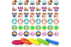 BUGGYBANDS Mosquito Repellent Stickers 240 Pcs Natural Mosquito Patches for Kids and Adults with 5 Pack Individually Wrapped Mosquito Repellent Bracelets for Outdoor Camping Traveling Fishing