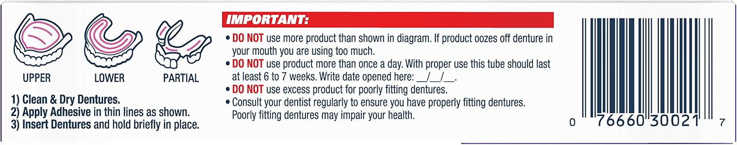 Fixodent Control Denture Adhesive Cream Plus Scope Flavor, 2 Oz, Pack of 4, 57 g (Pack of 4) - Image 3