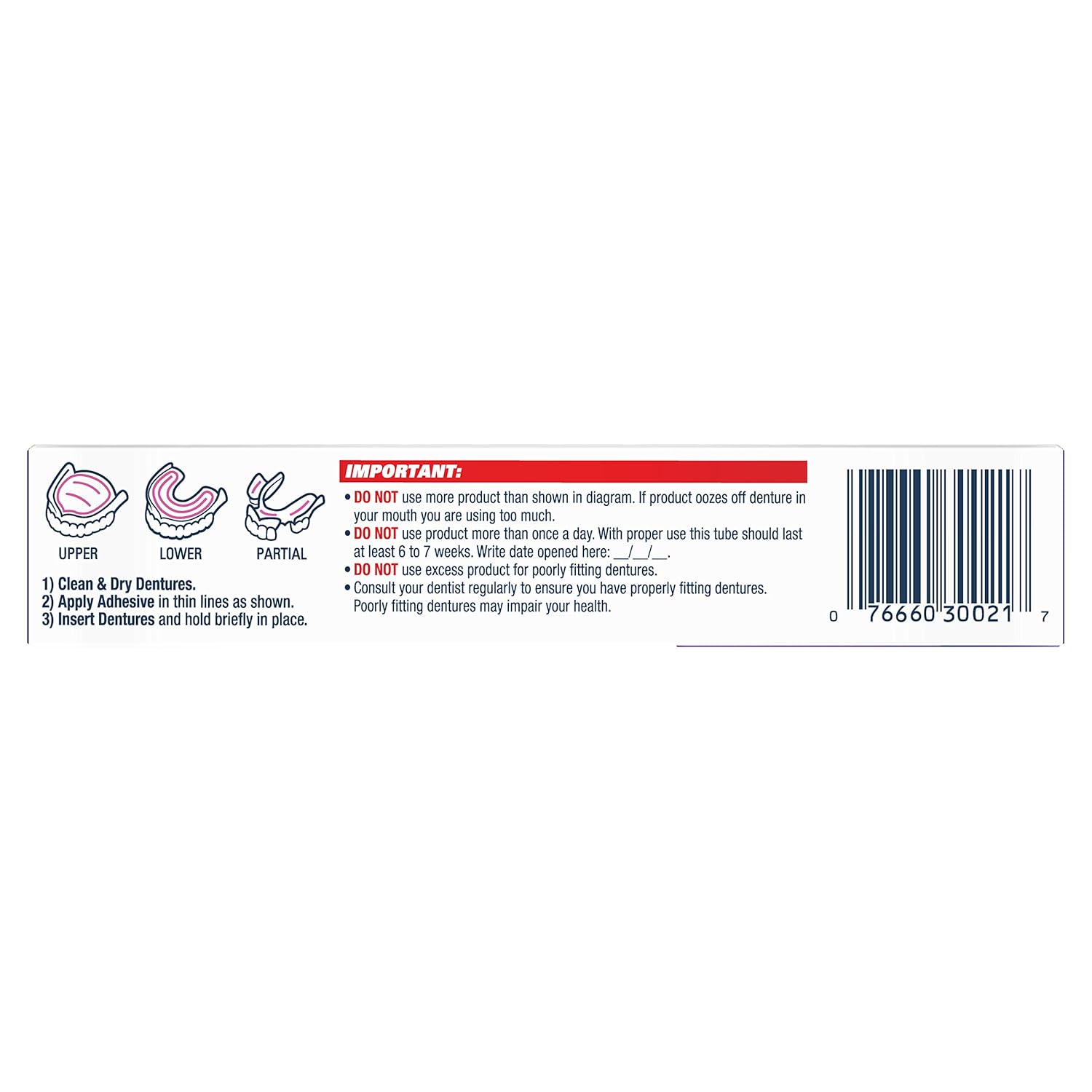 Fixodent Control Denture Adhesive Cream Plus Scope Flavor 2 oz (Pack of 4) : Tooth Whitening Products : Beauty