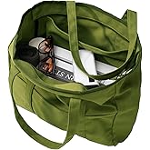 Bagelite Extra Large Canvas Tote Bag for Women Men, Utility Work Bags with Zipper