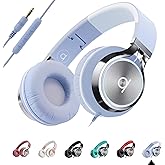 ARTIX CL750 On-Ear Headphones Wired with Mic and Volume Control — Noise Isolating Corded Over Ear Headphones with Microphone for Laptop and Computer, Plug in Headset with Cord (Aux Jack 3.5mm)