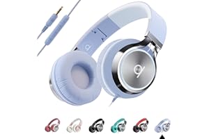 ARTIX CL750 On-Ear Headphones Wired with Mic and Volume Control — Noise Isolating Corded Over Ear Headphones with Microphone for Laptop and Computer, Plug in Headset with Cord (Aux Jack 3.5mm)