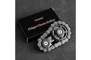 YAGNIE Metal Bike Chain EDC Fidget Toy,One Hand Spinning Sprocket Roller,Noiseless Office Home Classroom Travel Meeting Anxiety Stress Relief Gadgets for Adults Kids Teens with ADHD ADD Autism. (Black)