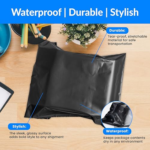 220-Pack Teal Poly Mailers 14.5x19” – Self-Sealing, Waterproof Shipping Bags For Clothing & Small Business