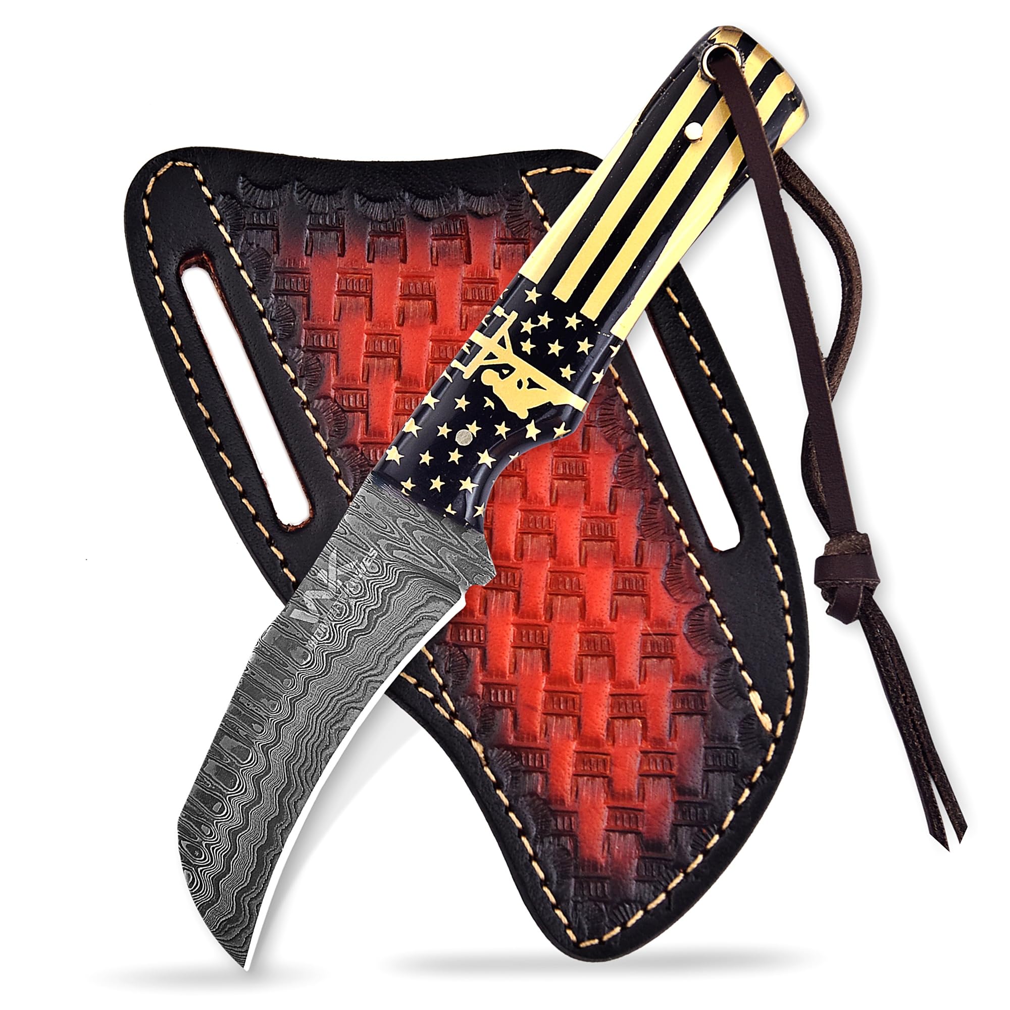 WOMBAT KNIVES Handmade Damascus Steel Lineman tools