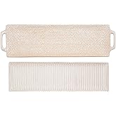 Mud Pie Long Nested Stoneware Trays; Small 4 3/4" X 16 1/4" | Large 5 1/4" X 18 1/2"