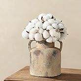 Emotionally Grounded Vase, Vaseking Ceramic Rustic Vase with 2 Handles, 6.1 inch Minimalist Decorative Farmhouse Vases for Home Decor, Living Room, Enterway, Table Decoration, Neutral