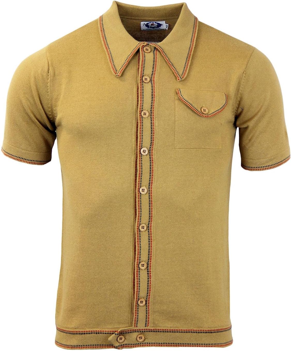 Crawdaddy Micro Dash Knit Polo Caramel MC166
