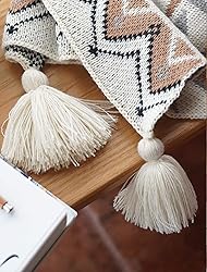 Brown Queen Size Knitted Tassel Boho Soft