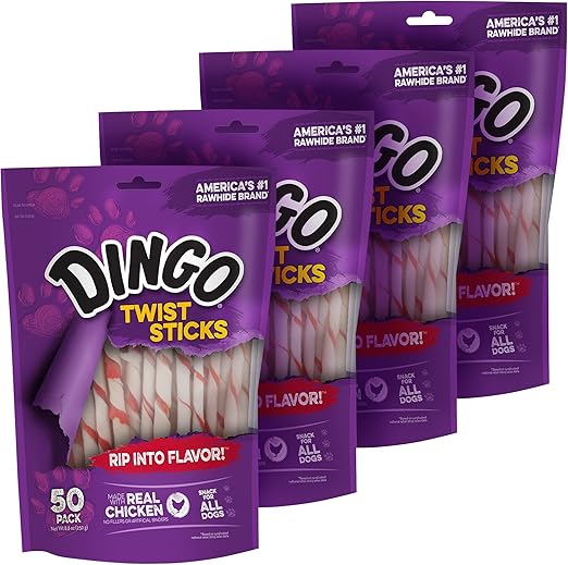 Dingo Twist Sticks 200 pk Pet Supplies