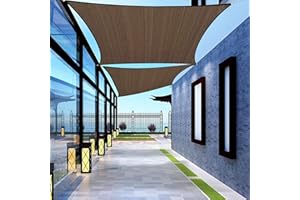 SHADEWIZ Rectangle 8' x 10' Brown Sun Shade Sail Canopy Awning for Patio Backyard Lawn Garden Outdoor Activities Grade UV Block Mesh Netting, We Can Make Custom Sizes