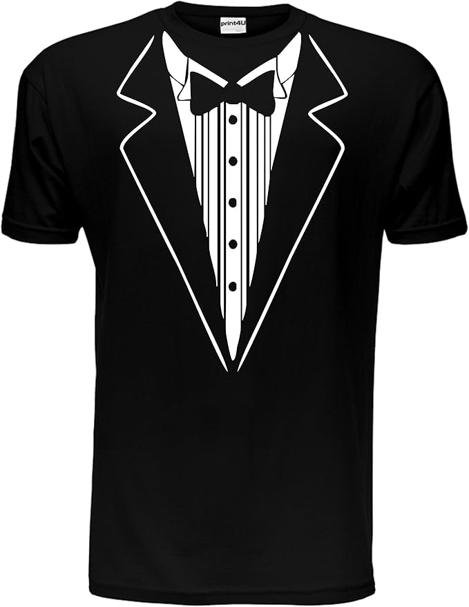 Tuxedo Fancy Dress Funny Novelty Joke Bow Tie Mens T-Shirt Size S-XXL : Amazon.co.uk: Clothing
