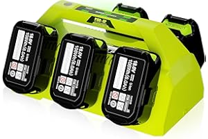 TENHUTT Replacement for Ryobi 18V Battery Charger P135/PCG006, 18V 6-Ports Rapid Charger with 6 LED Indicators, Compatible with Ryobi ONE+ 18 Volt Lithium-Ion Batteries P102-P109, PBP002-PBP1104 Series