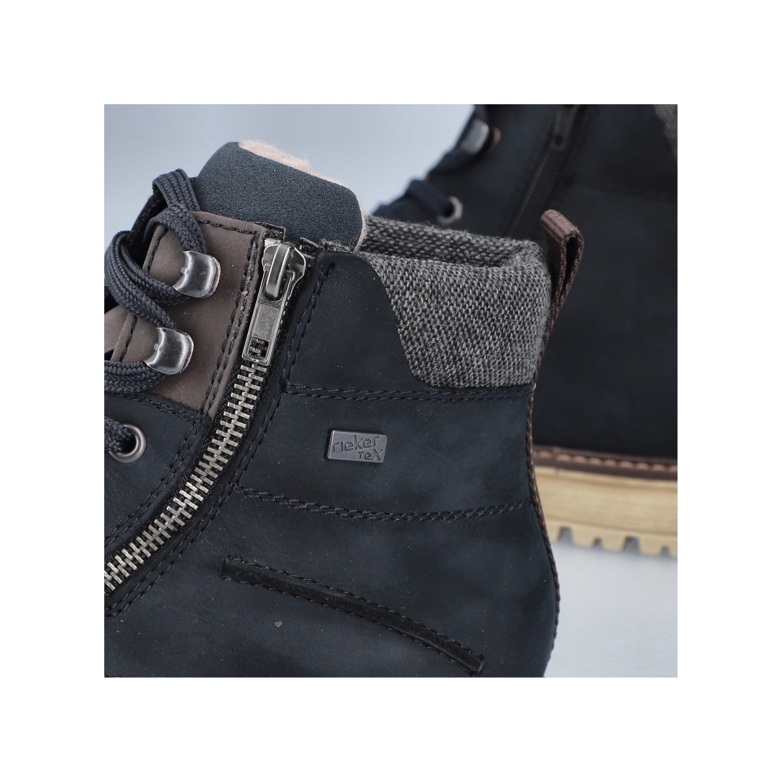 Rieker Herren Schnürstiefel F3610-14 blau Gr. 40 5