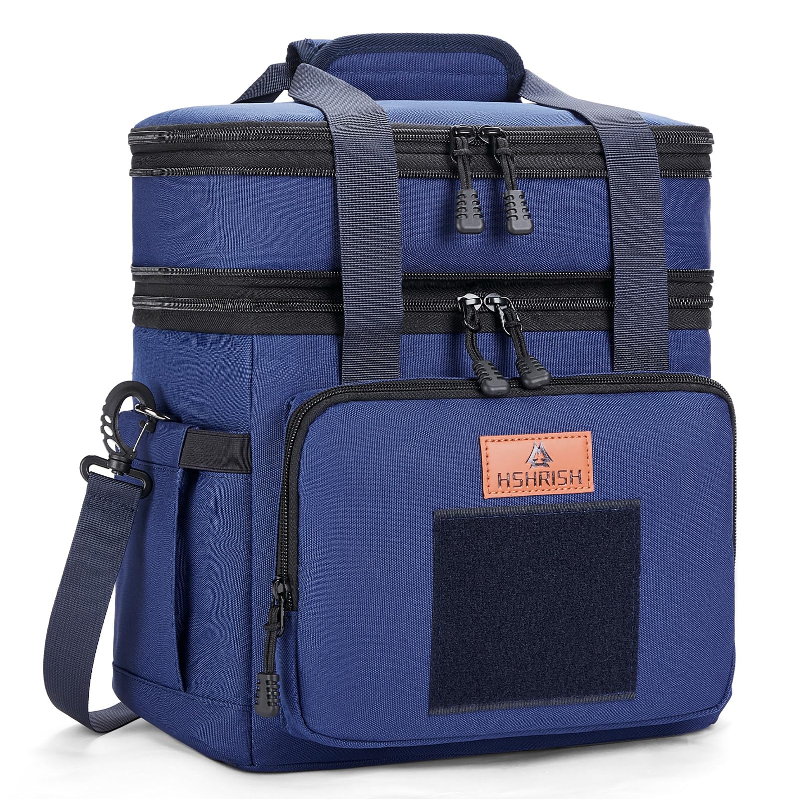HSHRISH Lunch Box for men, Expandable Insulated Large Lunch Bag, Heavy Duty Waterproof Leakproof Tactical Cooler Bag for Men Work Outdoor Picnic Day Trips, 24 Can/16 L, Blue Image