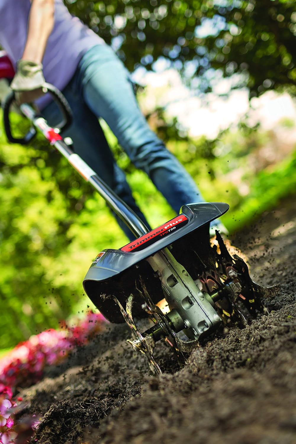 Trimmer Plus TPG720 Garden Cultivator Four Premium Tines for Attachment Capable String Trimmers Polesaws, and Powerheads-Outdoor Lawn Care Power Equipment Add-On, Black and Red : Garden & Outdoor