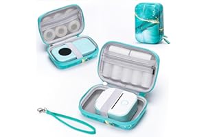 Memoking T02 Hard Storage Case - Compatible with Phomemo D30, SUPVAN E10, NIIMBOT D11, JADENS D110 and More, with Zipper Mesh Pocket, Waterproof Shockproof, Gradient Green (Only Case)