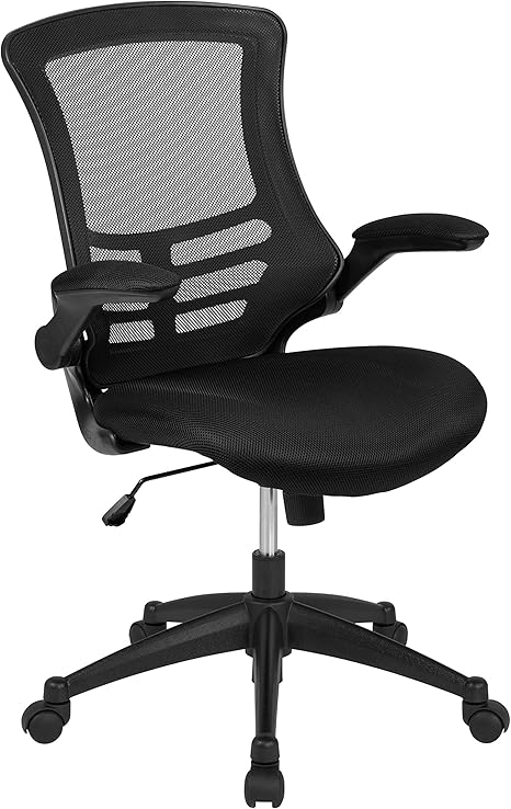 Amazon Com Flash Furniture Mid Back Black Mesh Swivel Ergonomic Task Office Chair With Flip Up Arms Furniture Decor