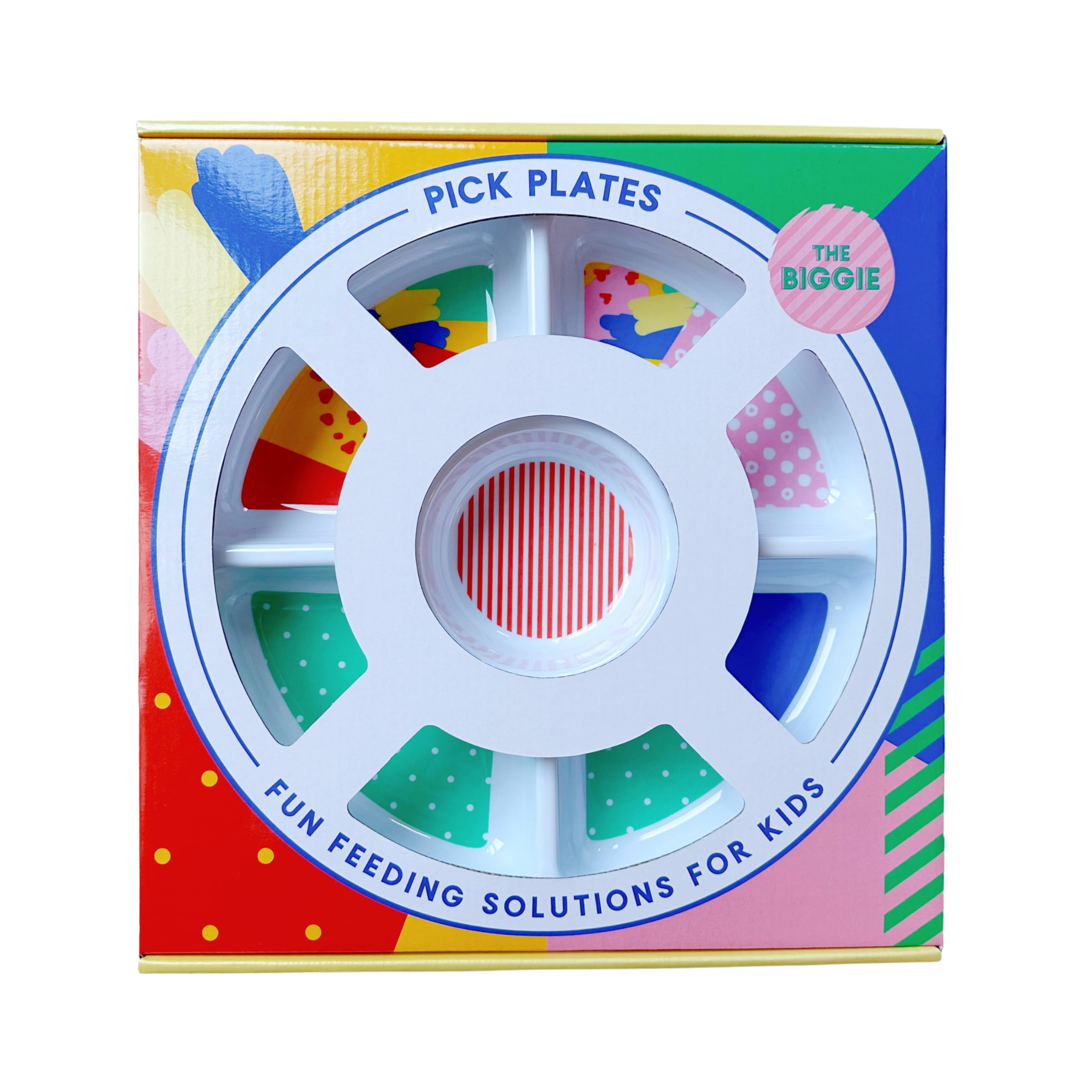 Pick Plates Children's Divided Plate for Fussy Eaters. 5 Compartment Plate - Biggie Size