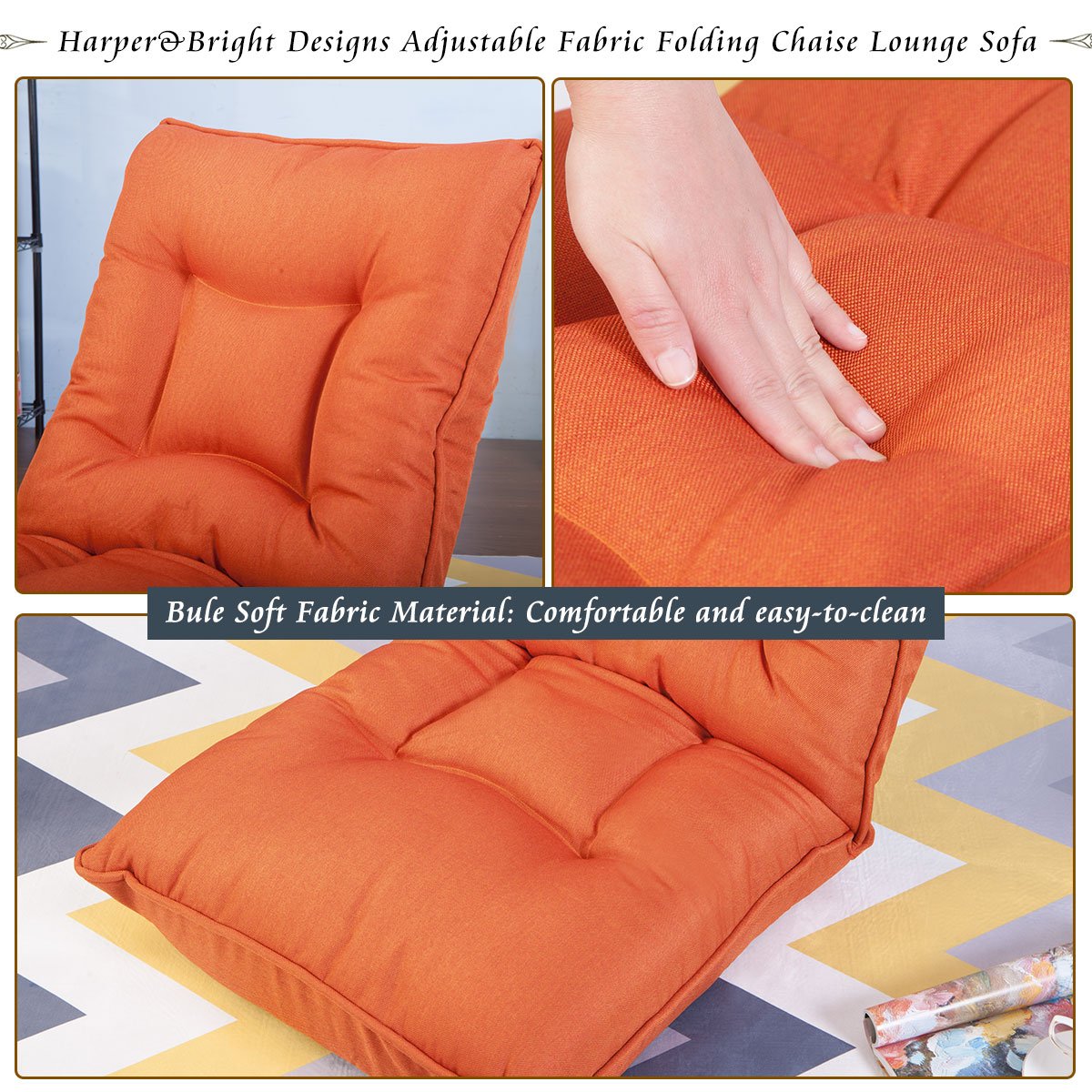 Harper&Bright Designs Folding Floor Gaming Chair Sofa Lounger Bed