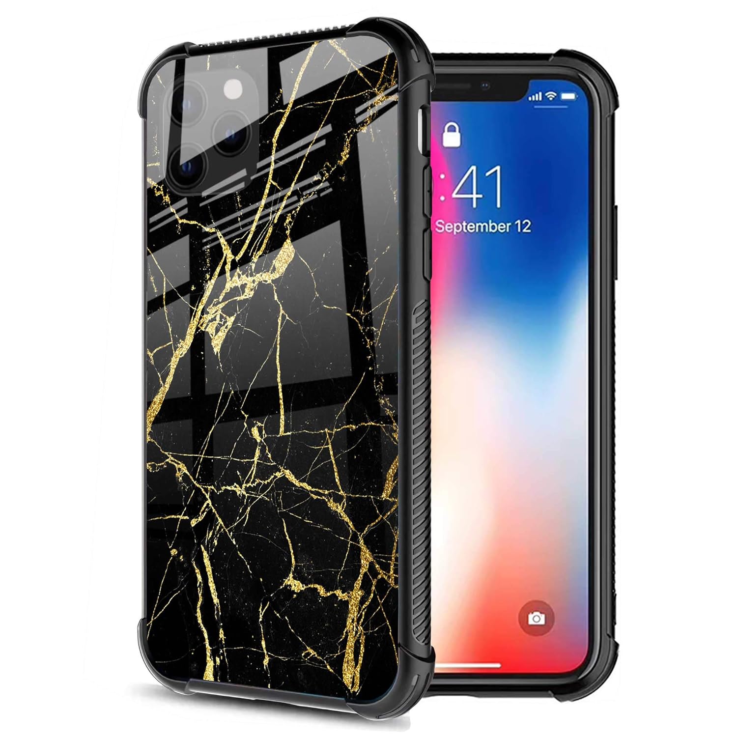 LANJINDENG iPhone 11 Pro Max Marble Case, Black Gold Amazon.in