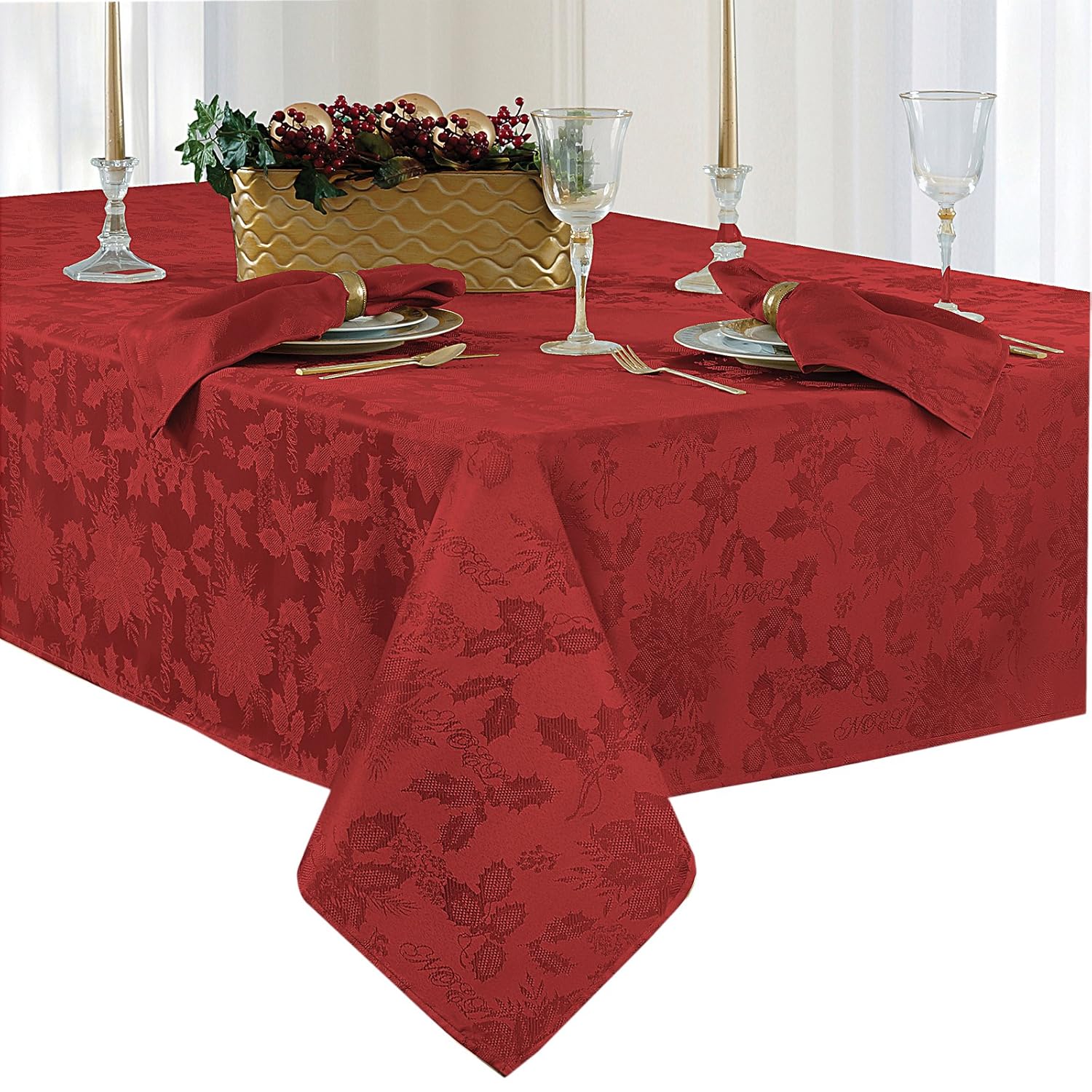 Newbridge Christmas Carol Damask No Iron Soil Release