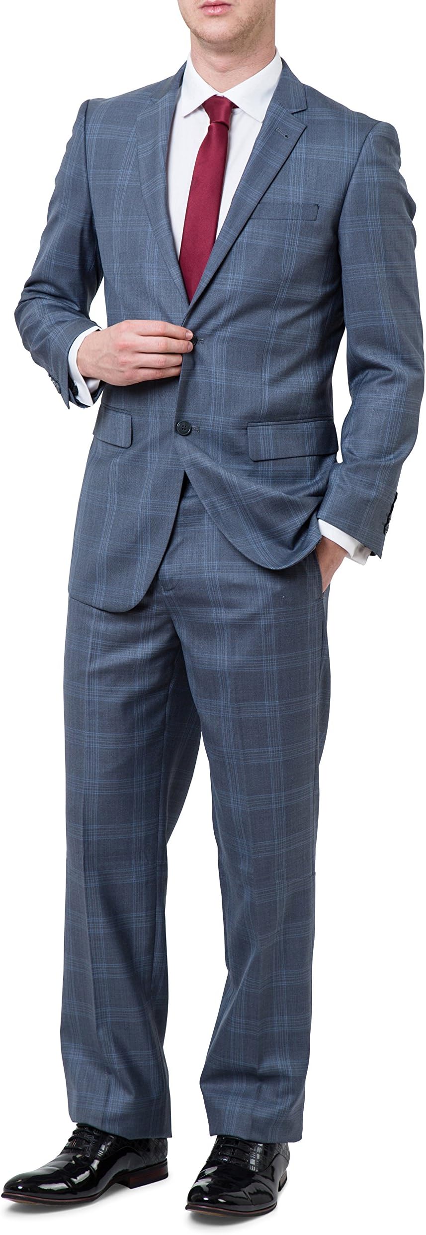 Men's Slim & Ultra Slim-Fit 2-Piece Single Breasted Suit Set - Colors