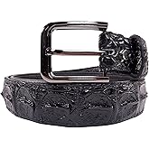 Pelgio Genuine Crocodile Alligator Backbone Skin Leather Casual Men's Belt 46" Long