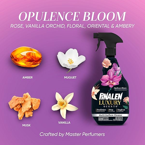 PINALEN LUXURY SCENT MULTIPURPOSE CLEANING SPRAY – OPULENCE BLOOM – 22 FL OZ – ALL PURPOSE CLEANER FOR KITCHEN, BATHROOM & SURFACES