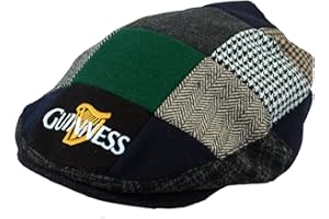 Guinness Patch Tweed Flat Cap-Large Black