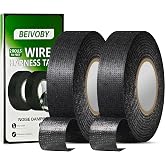 2 Rolls High Temp Wire Harness Tape (100 FT Total) &ndash; OEM Grade Automotive Cloth Fabric Tape for Engine Wiring Harness, Cable Protection and Noise Reduction